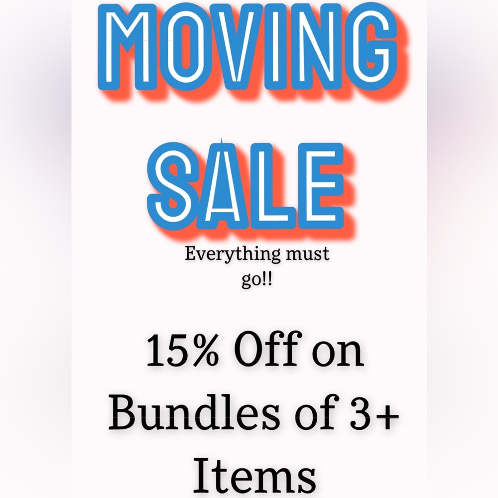 MOVING SALE - 15% OFF 3+ ITEMS